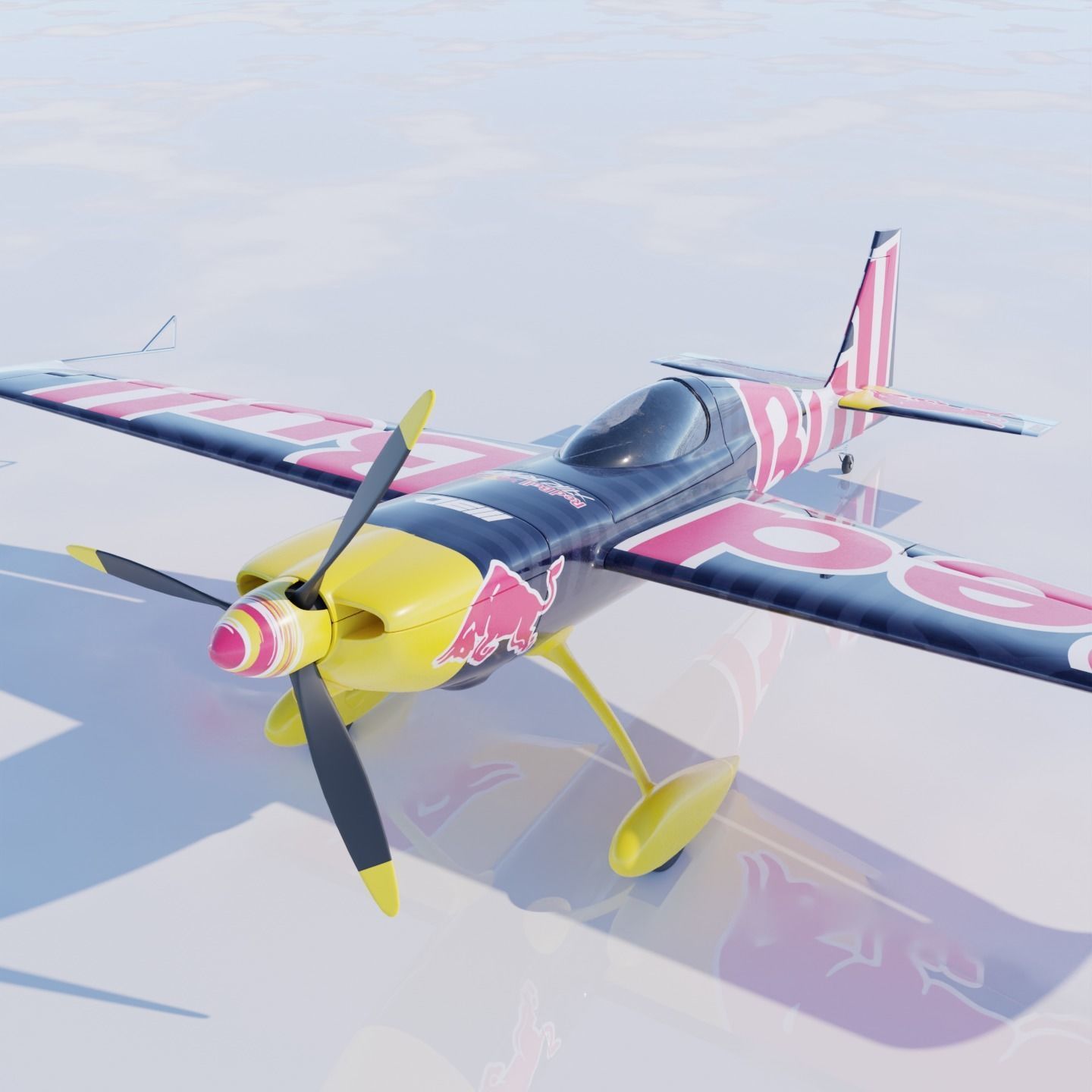 High Quality Zivko Edge 540 Red Bull Livery 3D model_6