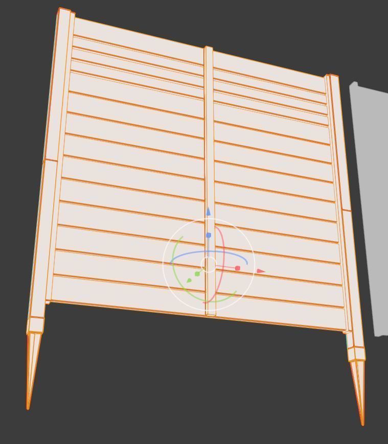 Modular Wood Fence 2 Remastered Low-poly 3D model_4