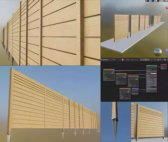 Modular Wood Fence 2 Remastered