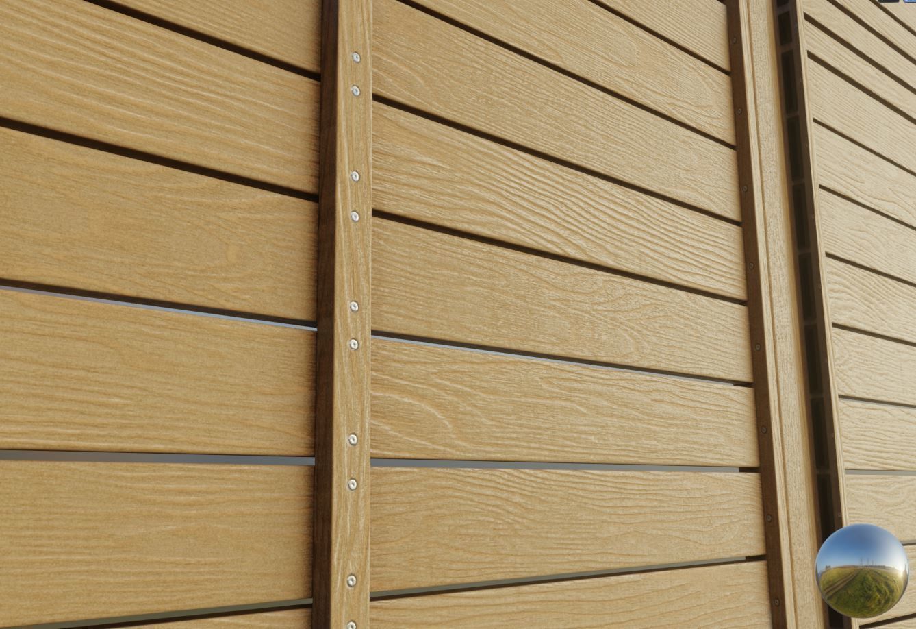 Modular Wood Fence 2 Remastered Low-poly 3D model_9