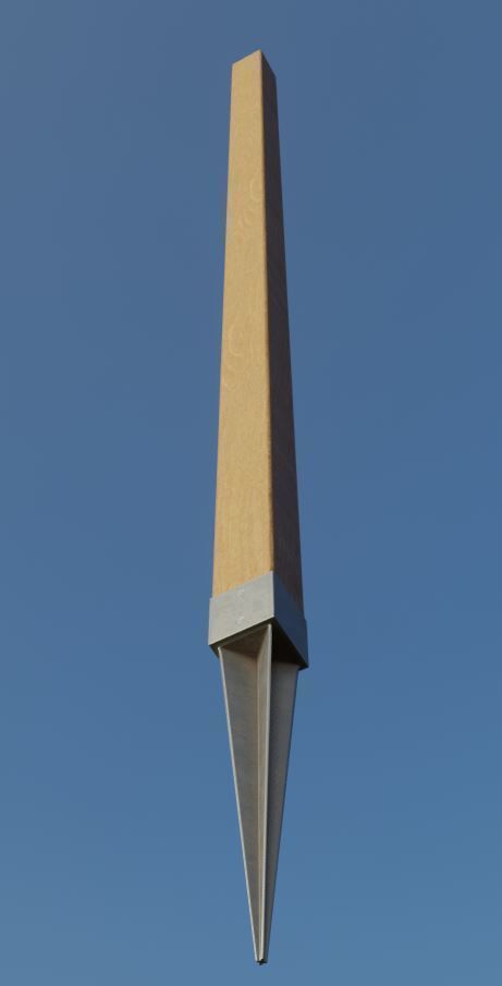 Modular Wood Fence 2 Remastered Low-poly 3D model_7