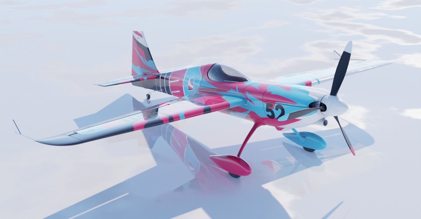 High Quality Zivko Edge 540 Abstract Racing Livery 3D model_5