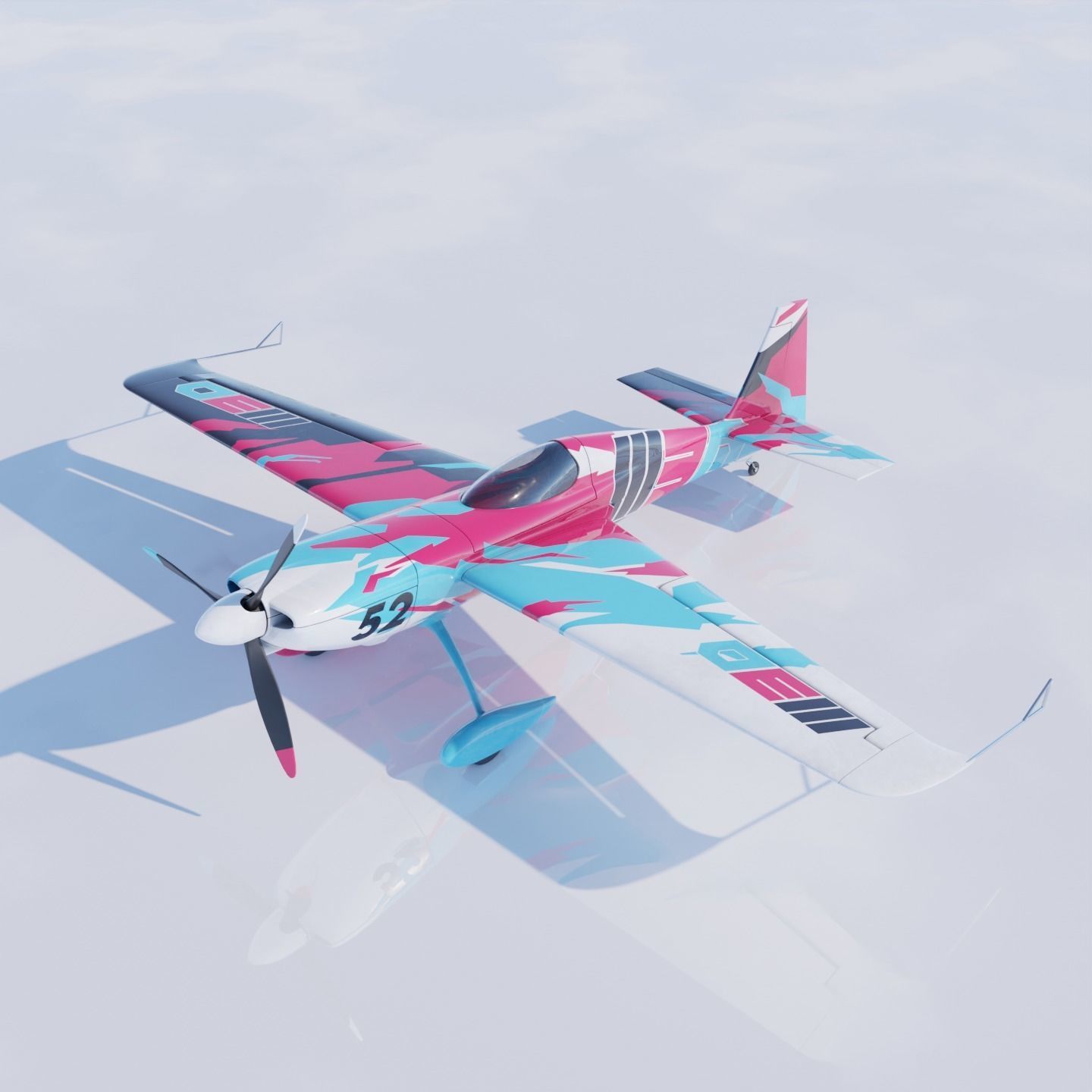 High Quality Zivko Edge 540 Abstract Racing Livery 3D model_2