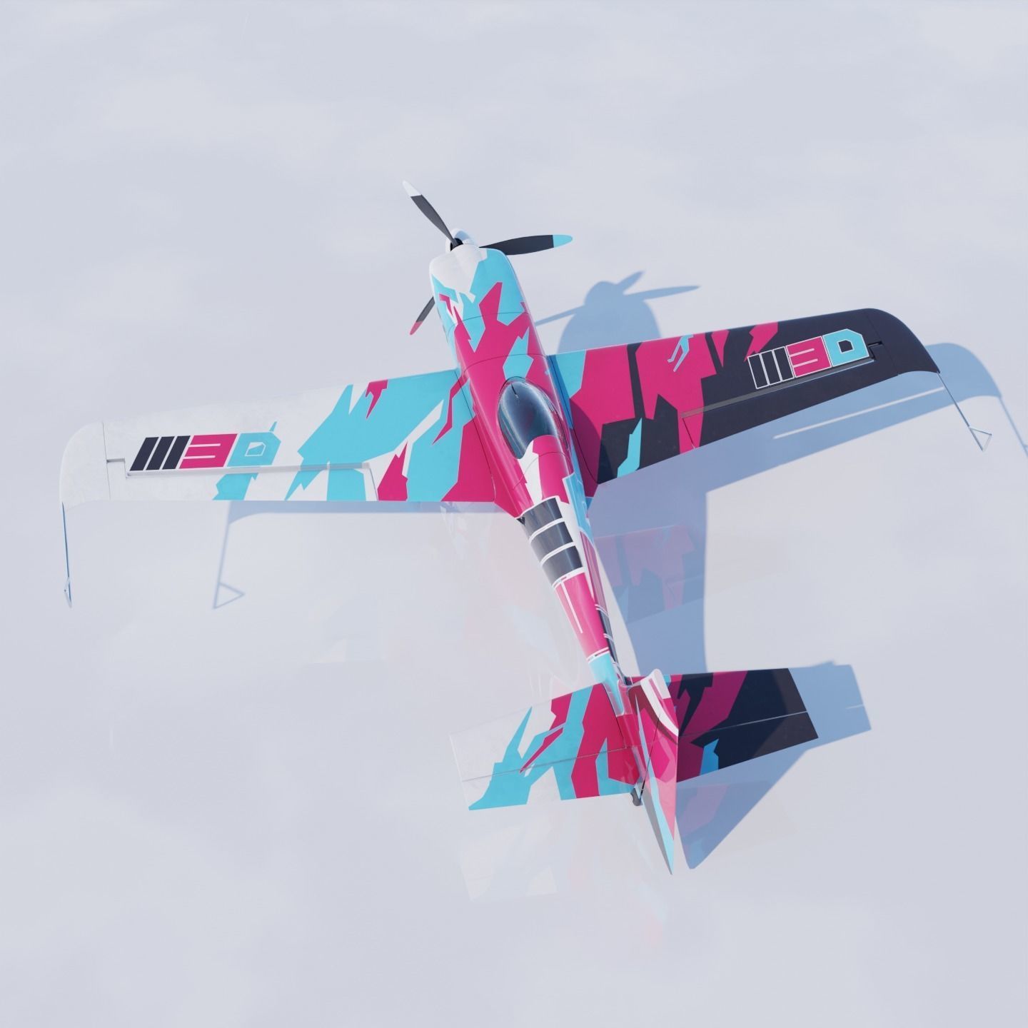 High Quality Zivko Edge 540 Abstract Racing Livery 3D model_4