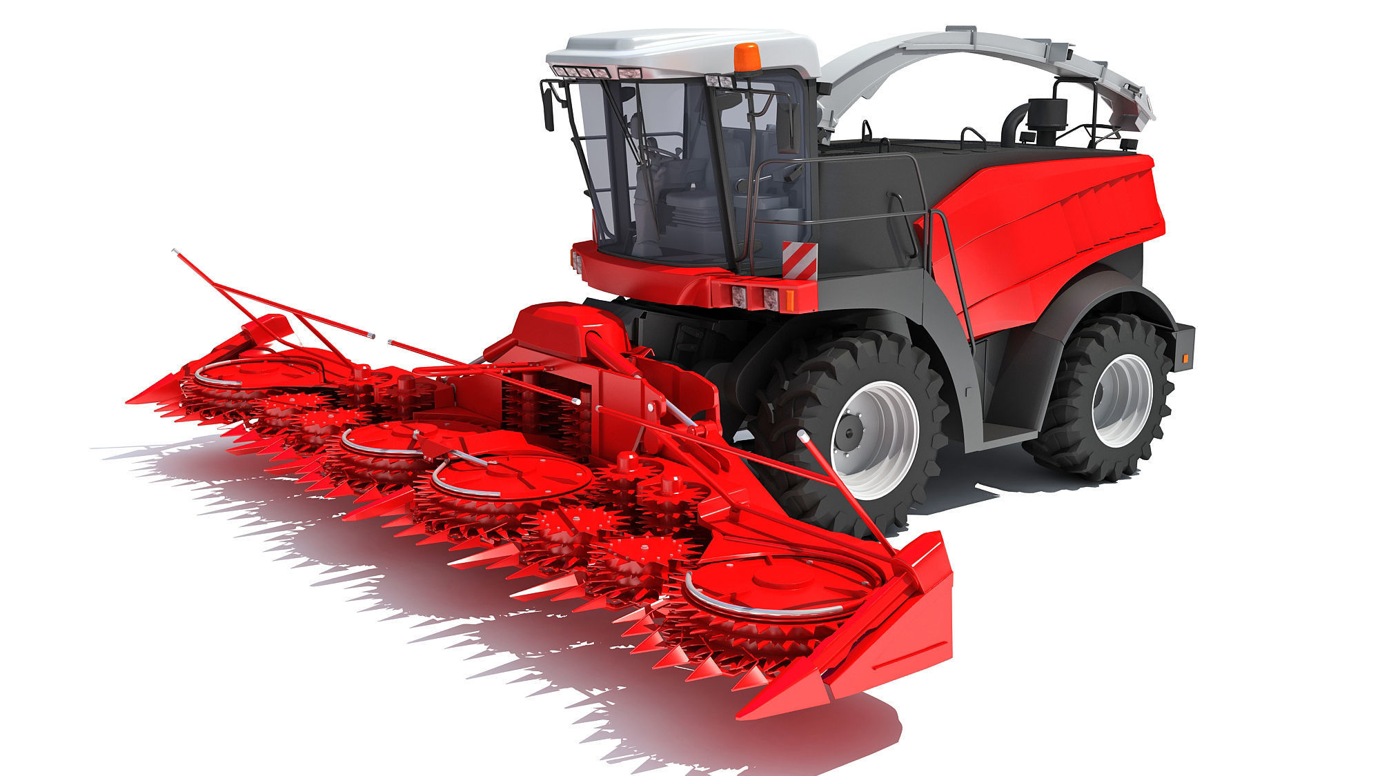 Red Combine Harvester 3D model_10