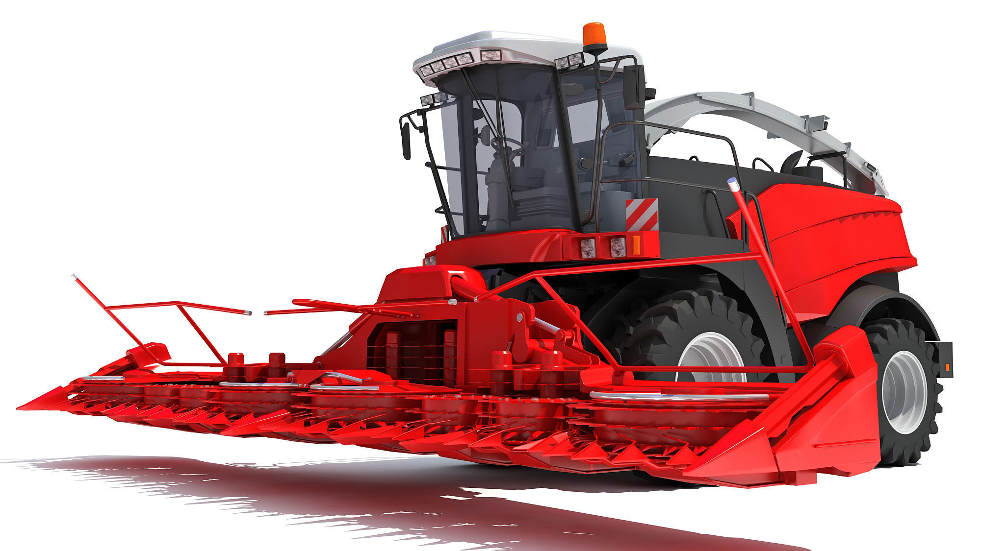 Red Combine Harvester 3D model_12