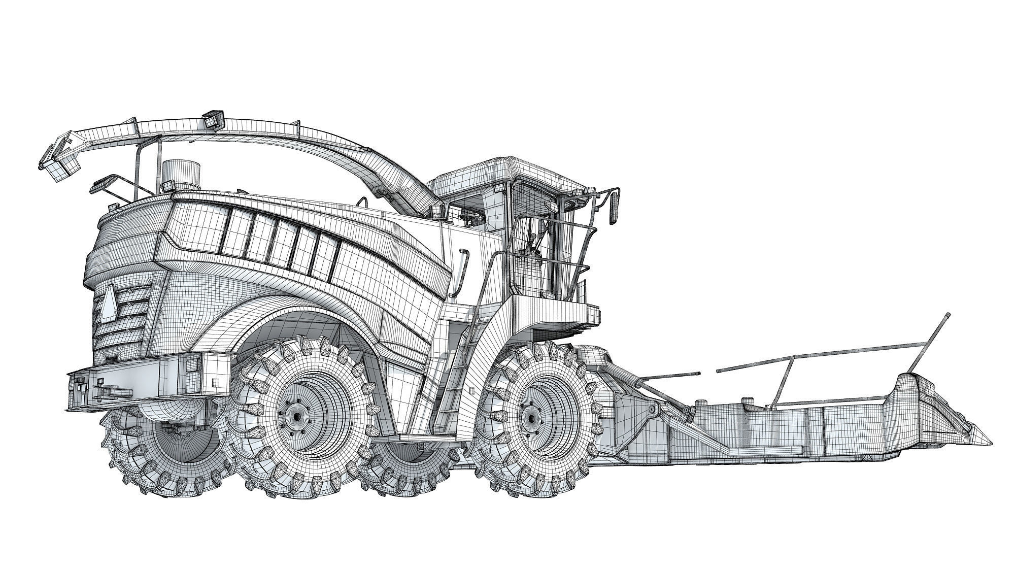 Red Combine Harvester 3D model_17