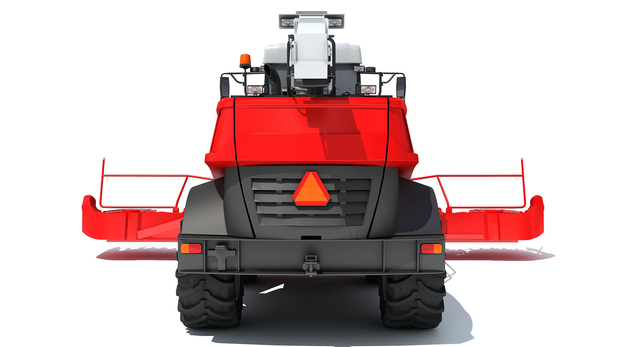 Red Combine Harvester 3D model_4