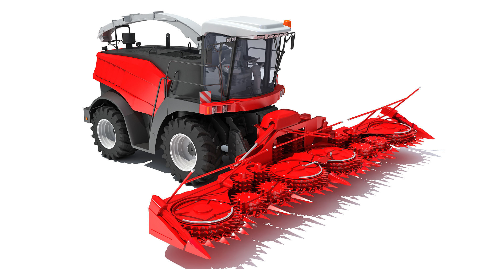 Red Combine Harvester 3D model_9