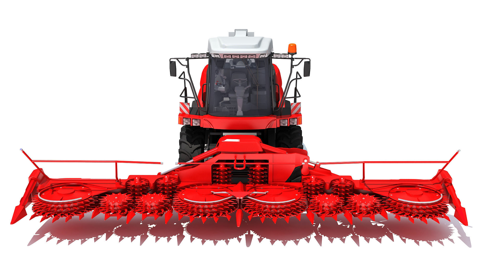 Red Combine Harvester 3D model_11