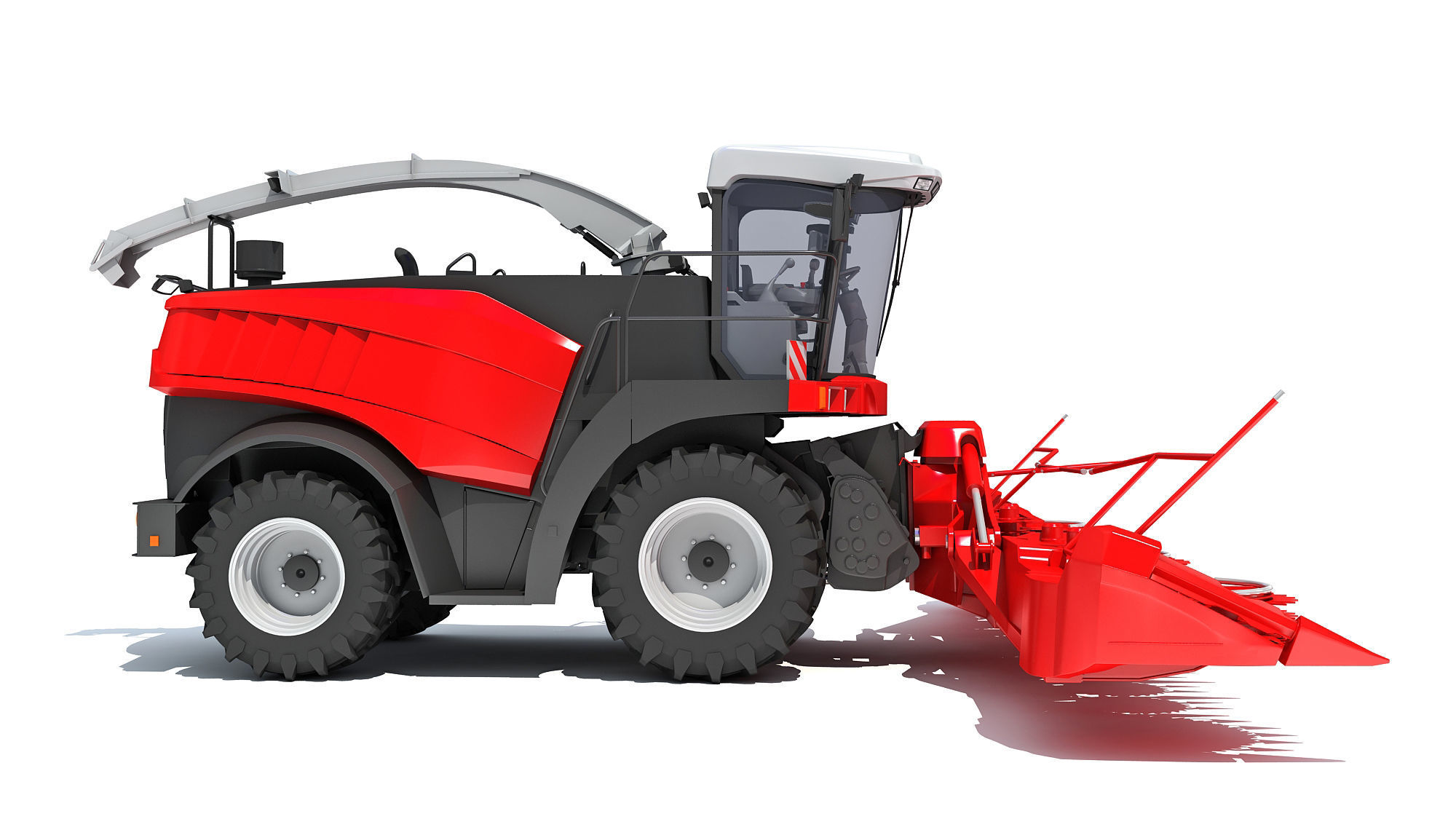 Red Combine Harvester 3D model_7