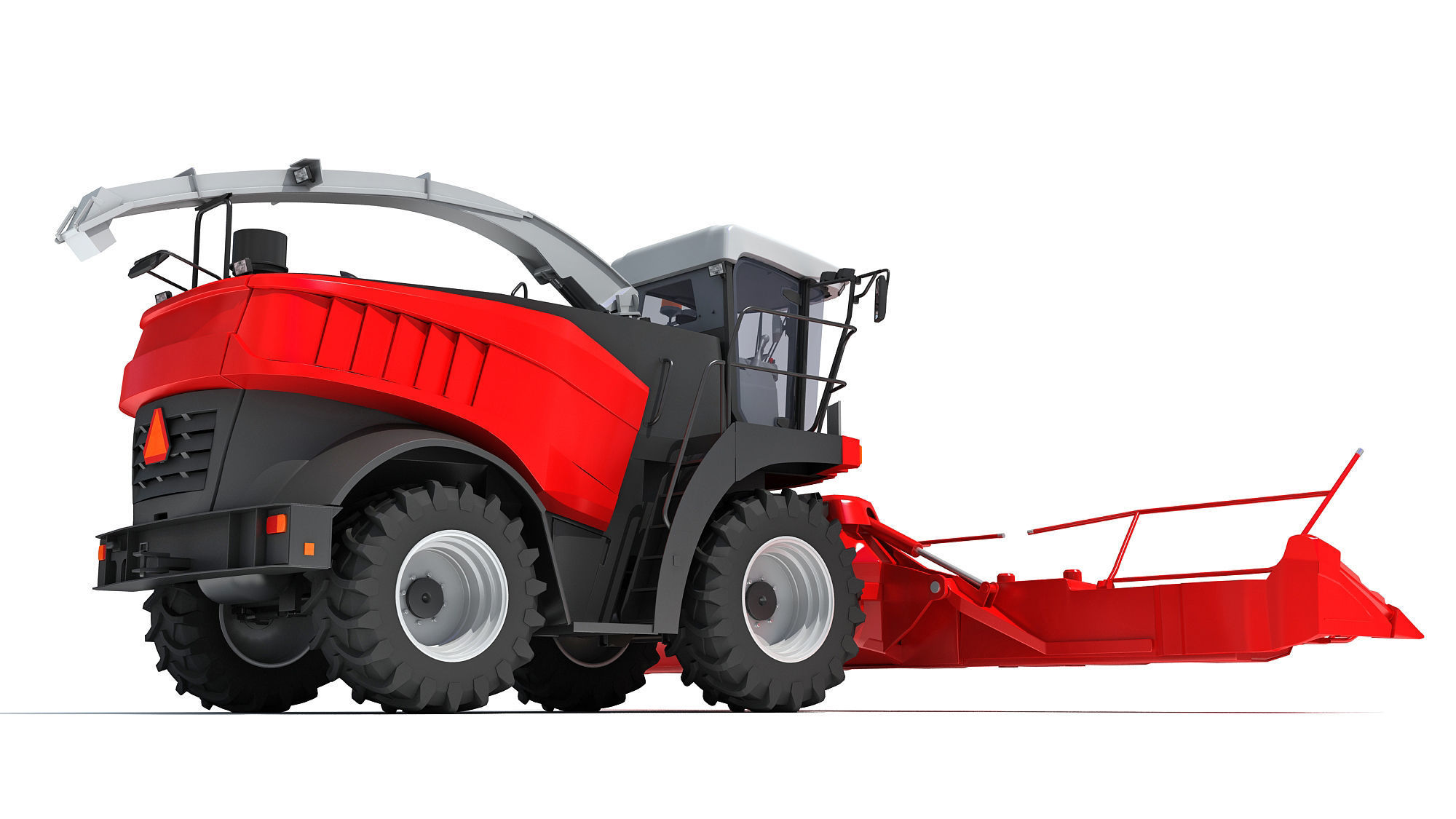 Red Combine Harvester 3D model_5