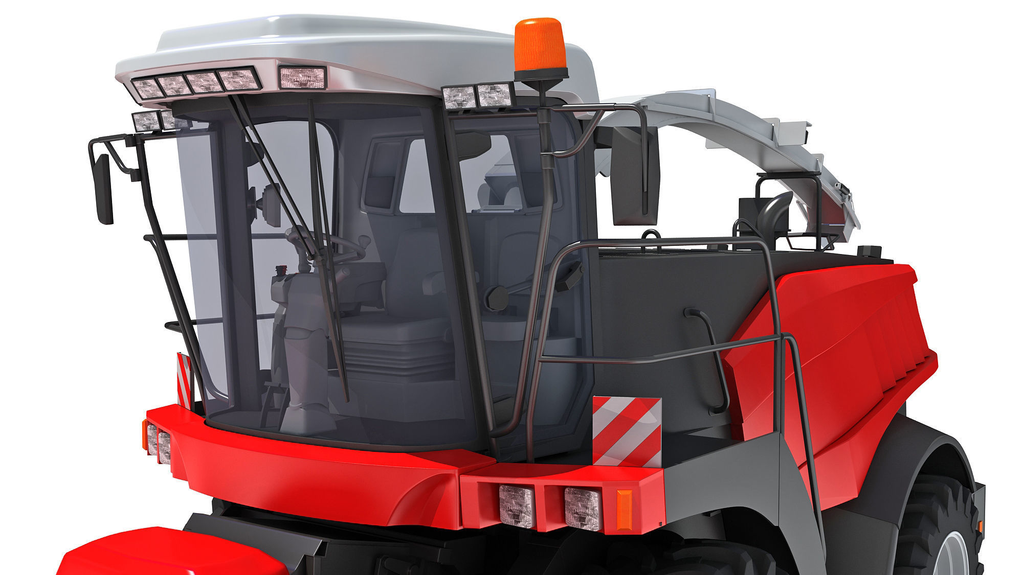 Red Combine Harvester 3D model_13