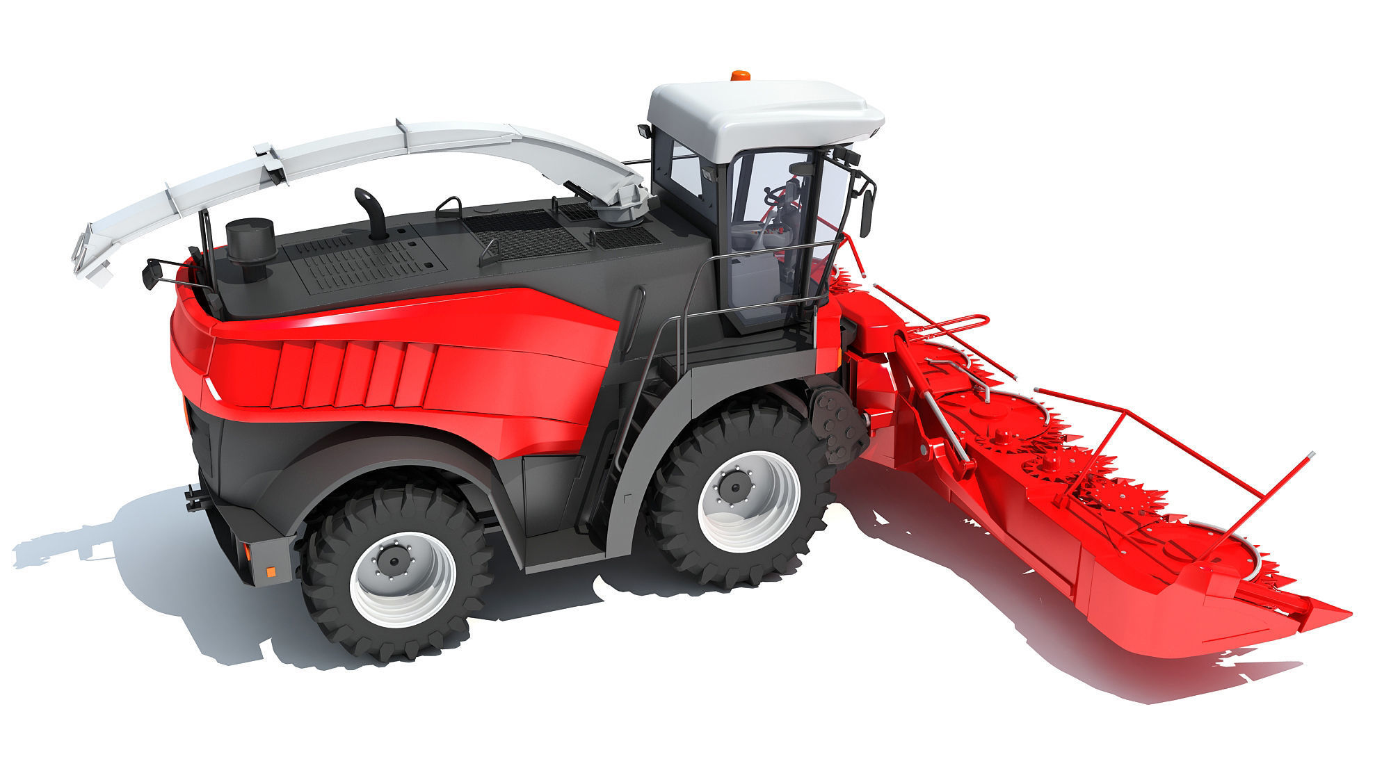Red Combine Harvester 3D model_6