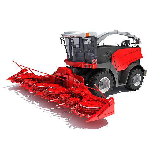 Red Combine Harvester 3D model