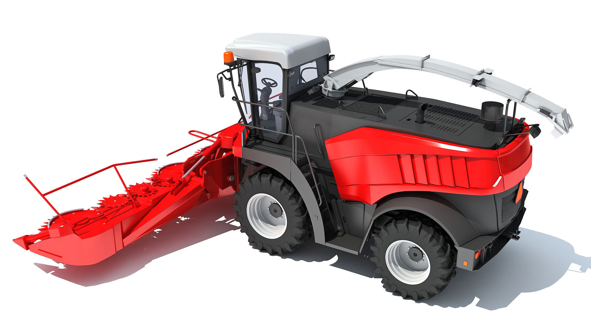 Red Combine Harvester 3D model_3