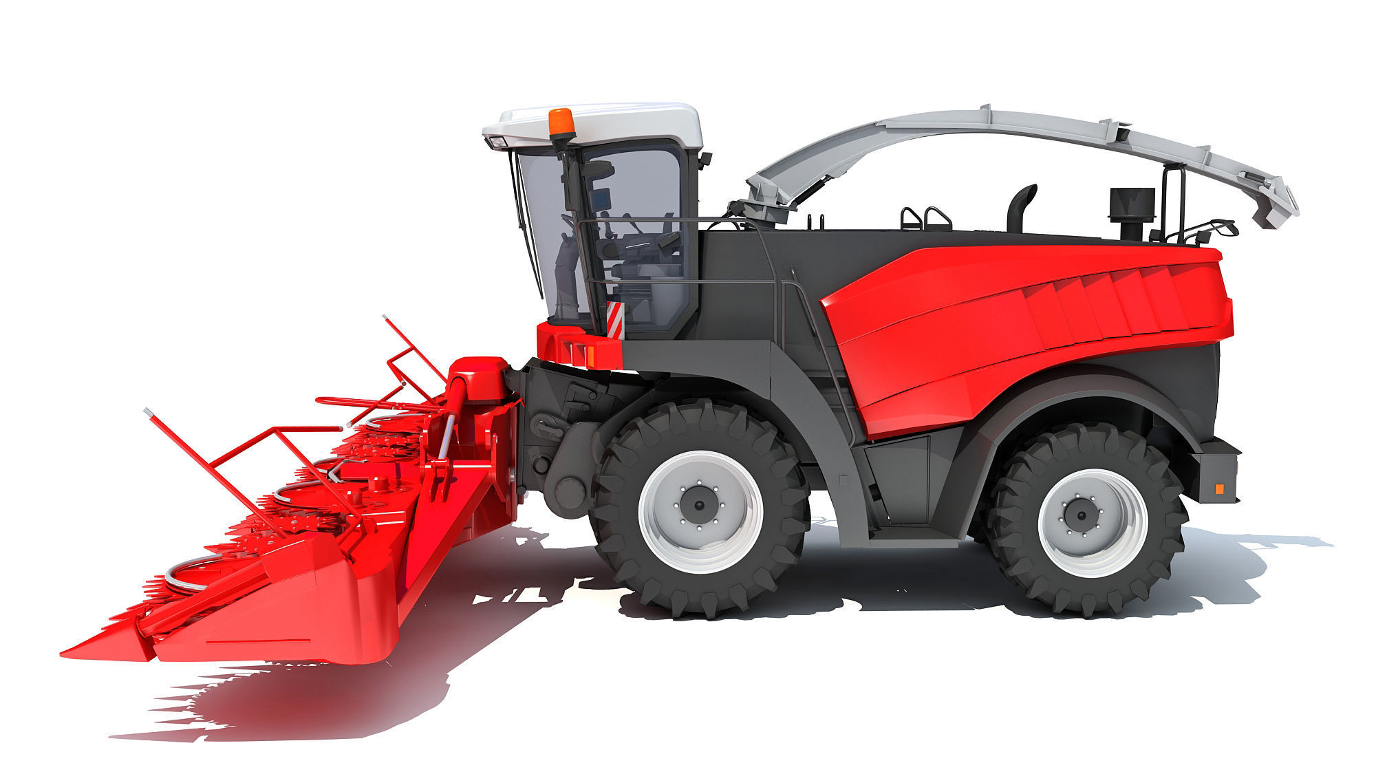 Red Combine Harvester 3D model_1