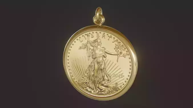 Gold full sovereign coin bezel mount