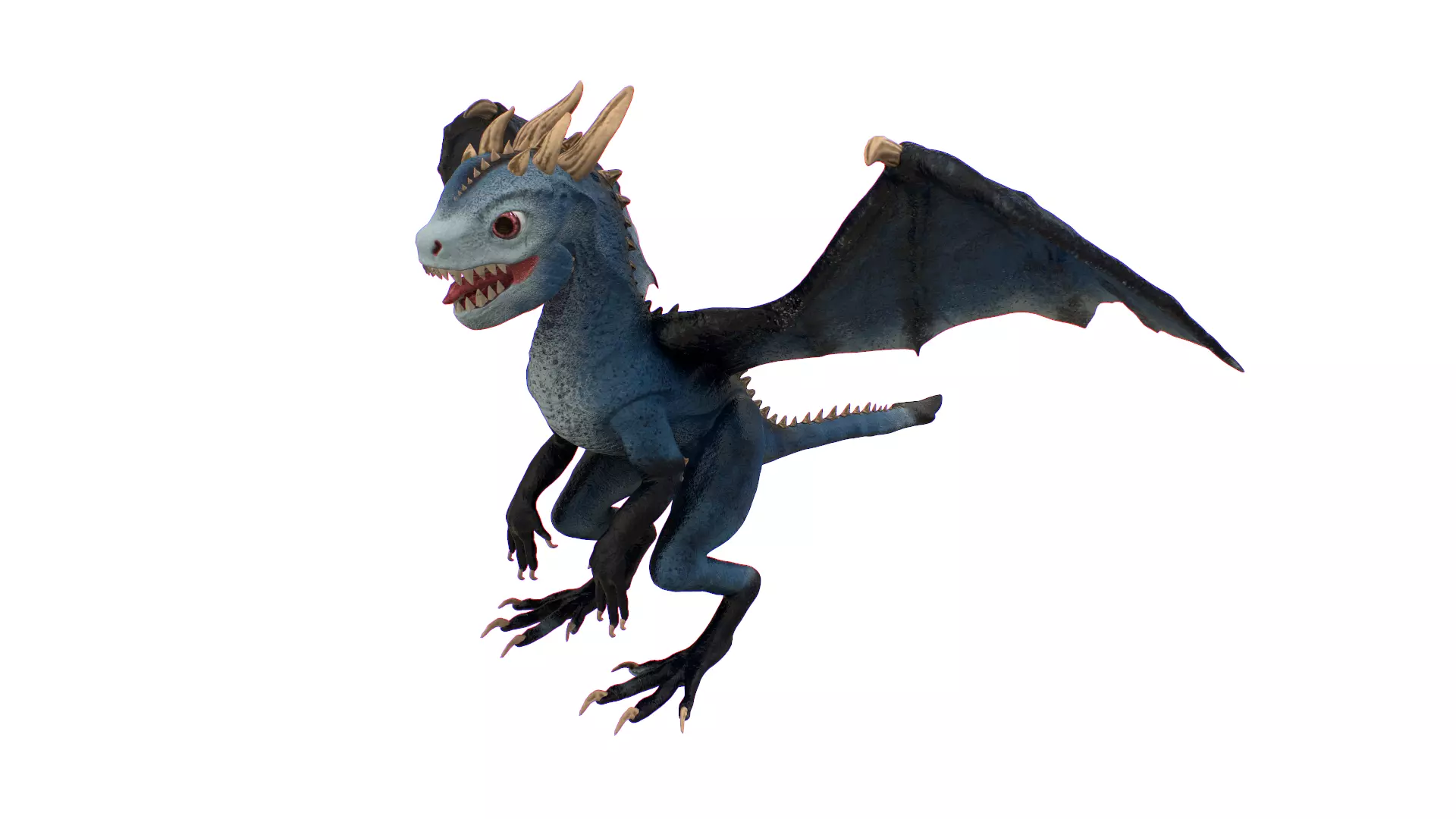 Baby Dragon Low-poly 3D model_0