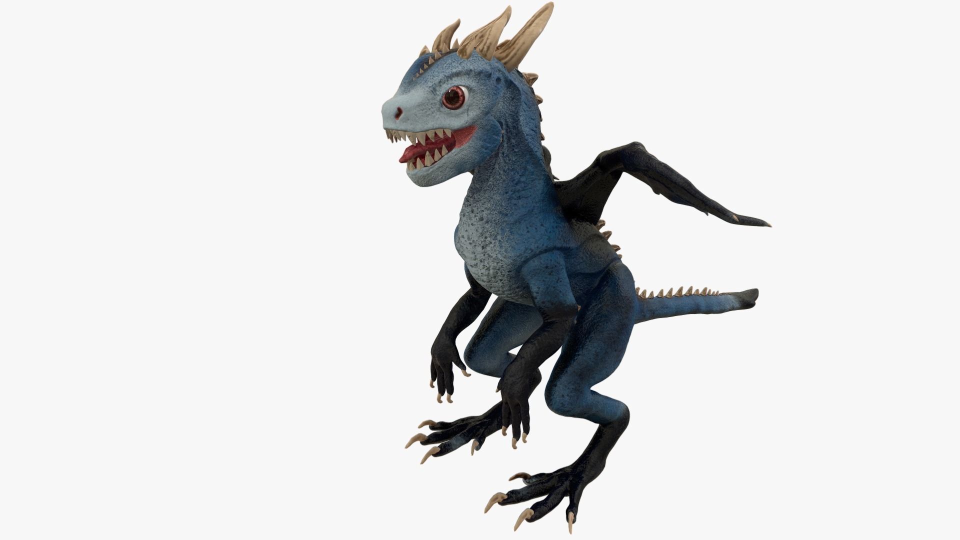 Baby Dragon Low-poly 3D model_1