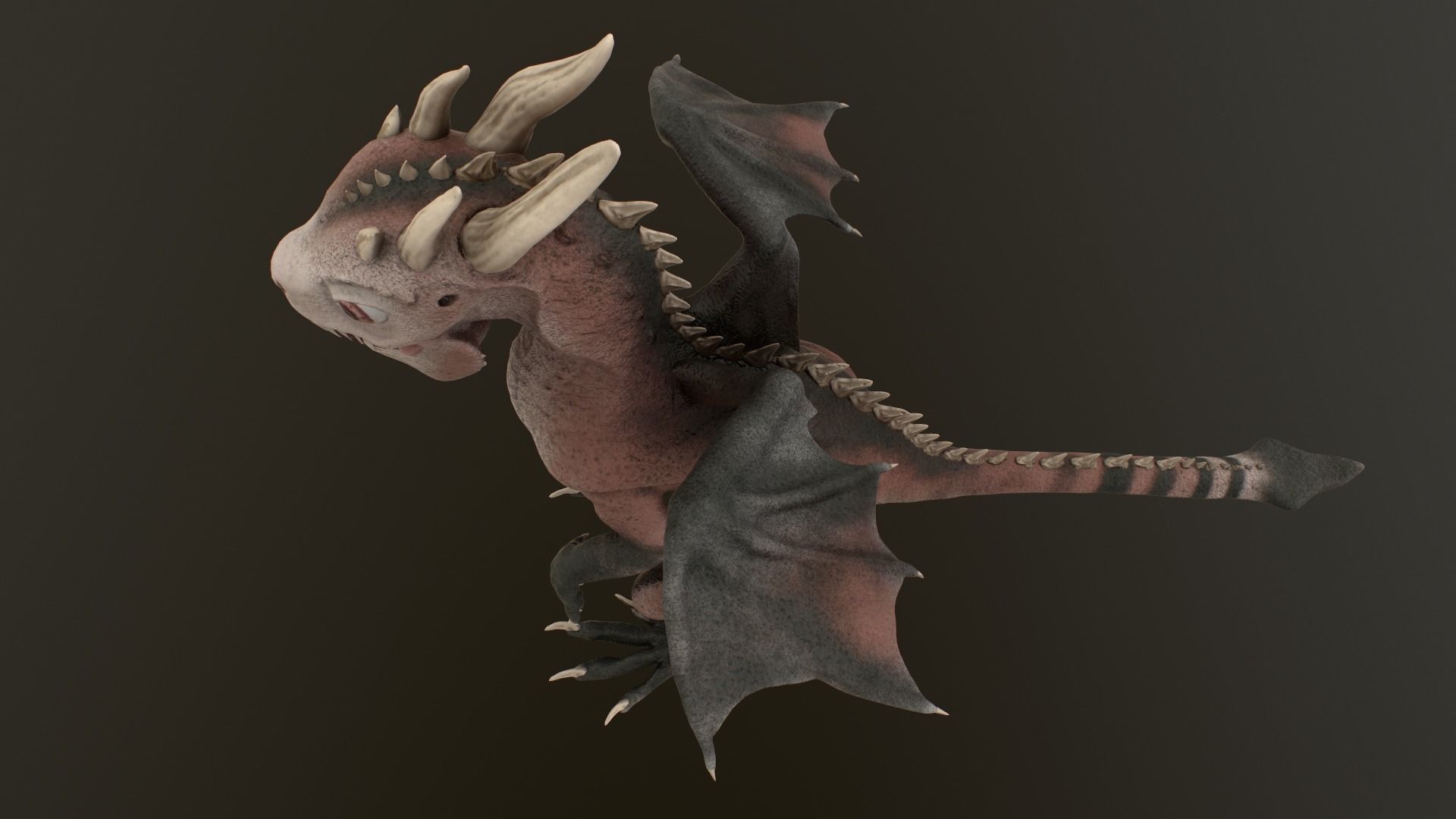 Baby Dragon Low-poly 3D model_34