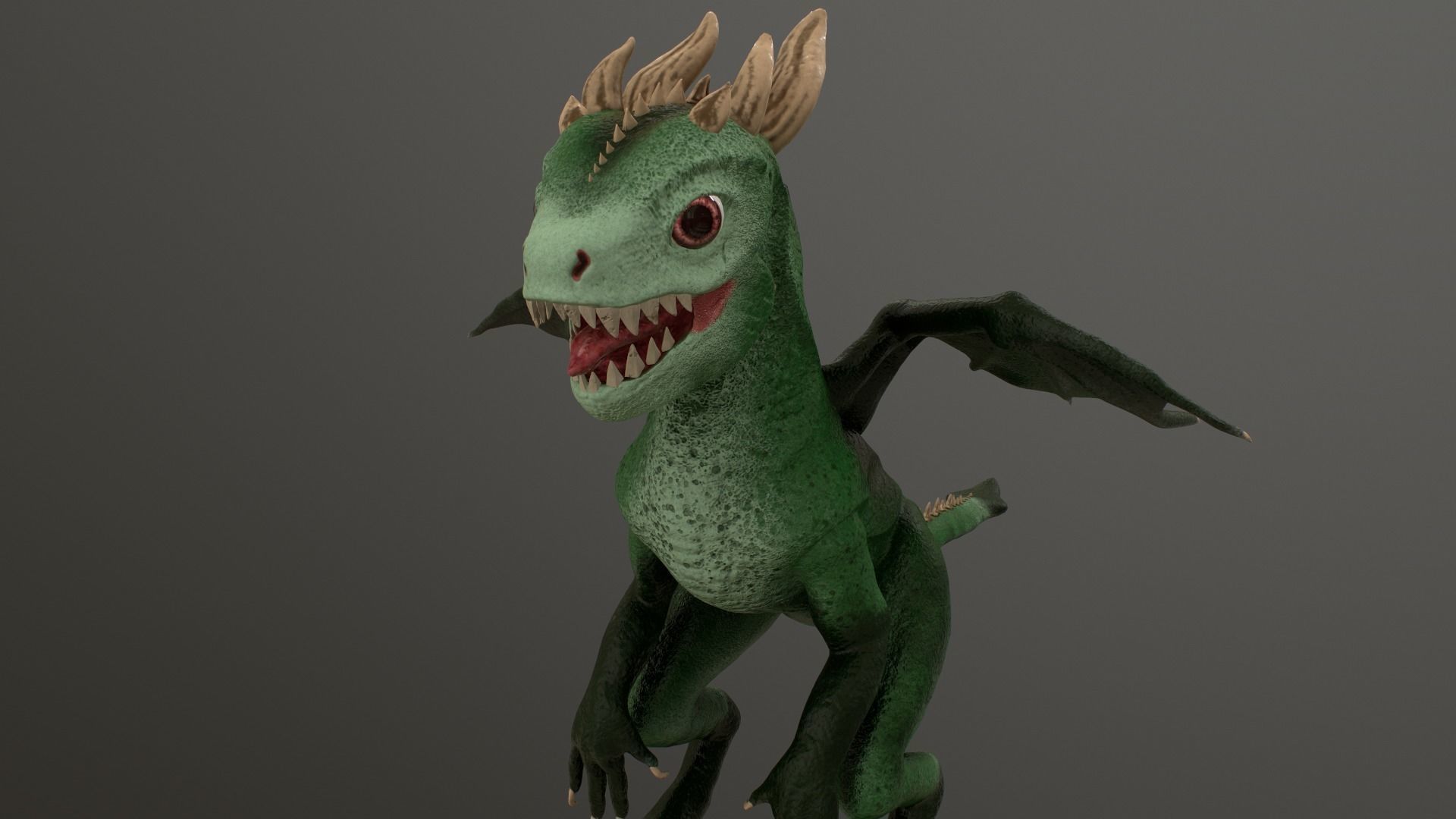 Baby Dragon Low-poly 3D model_23