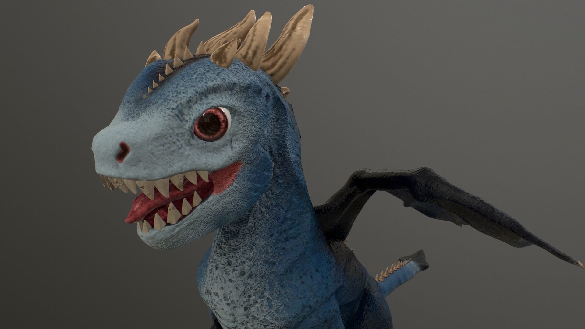 Baby Dragon Low-poly 3D model_11