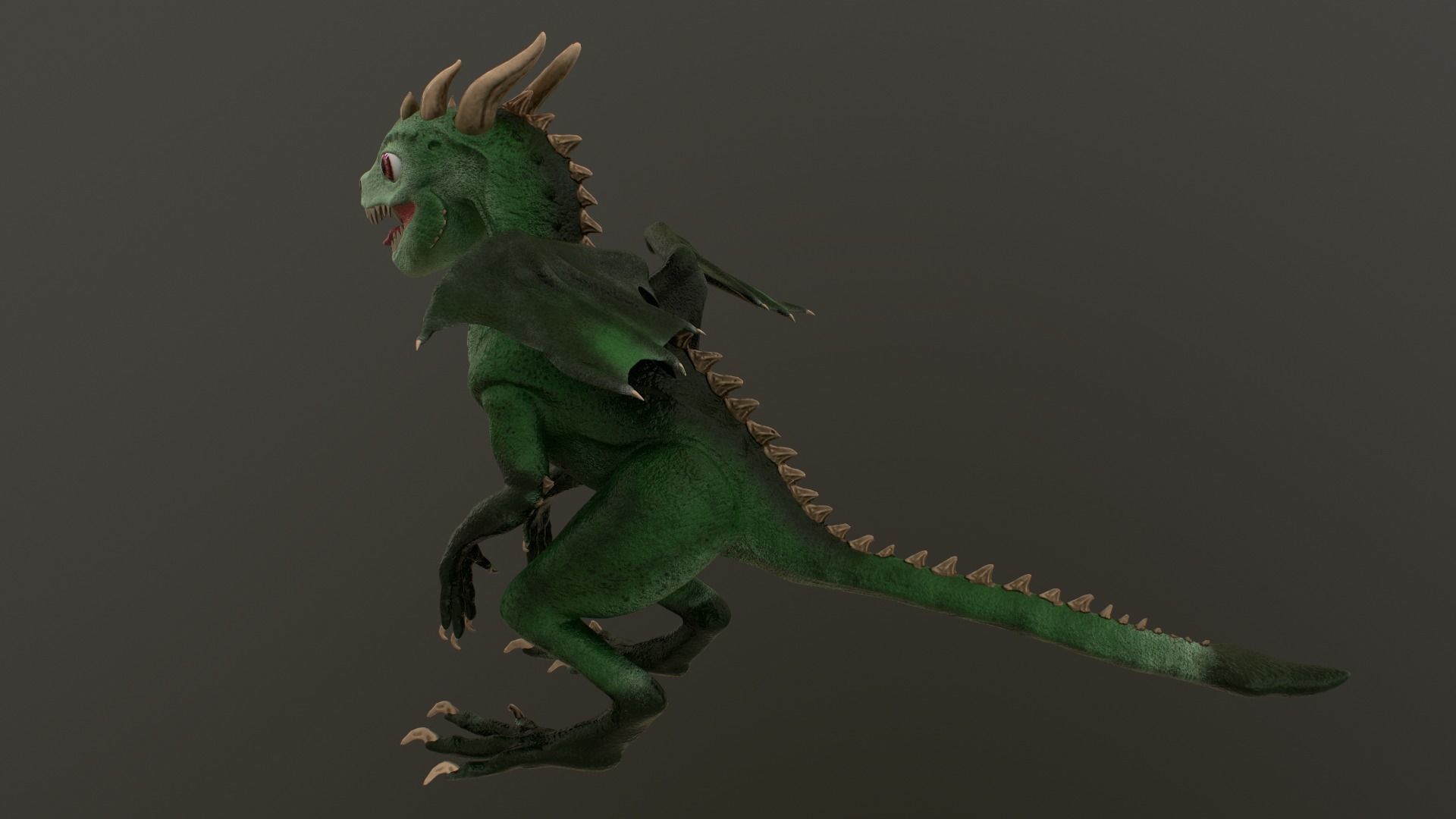 Baby Dragon Low-poly 3D model_19