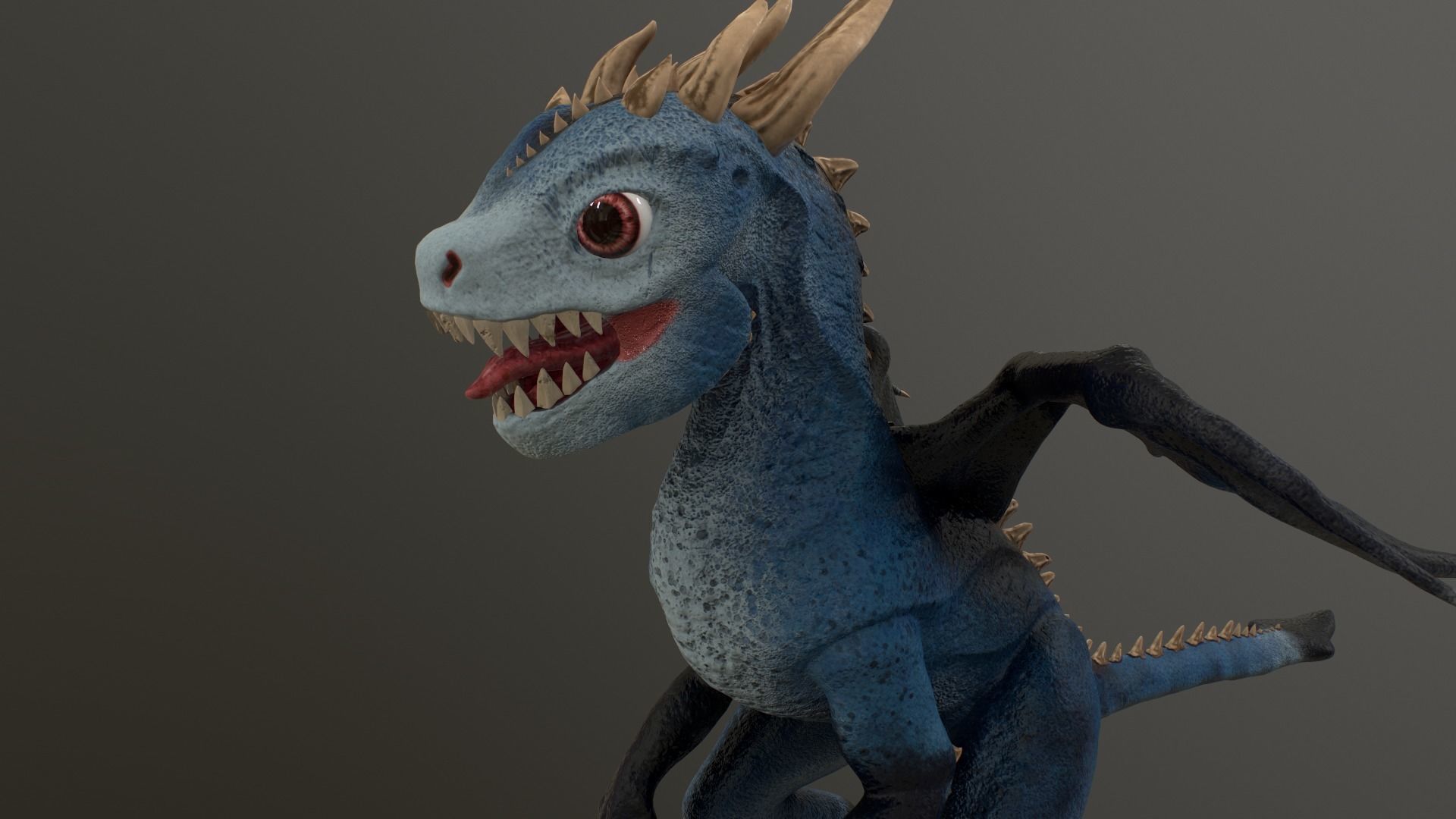 Baby Dragon Low-poly 3D model_10