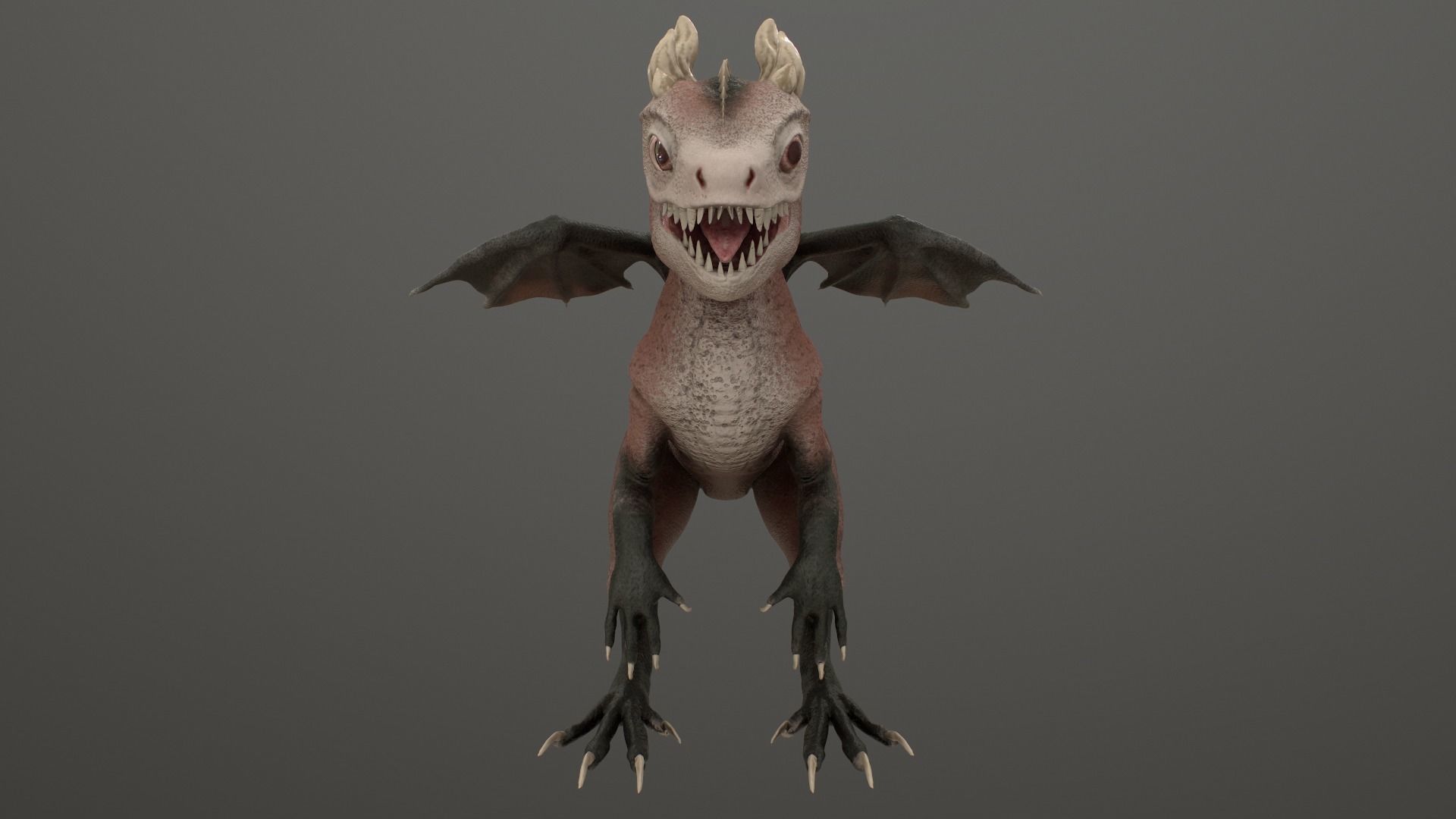 Baby Dragon Low-poly 3D model_27
