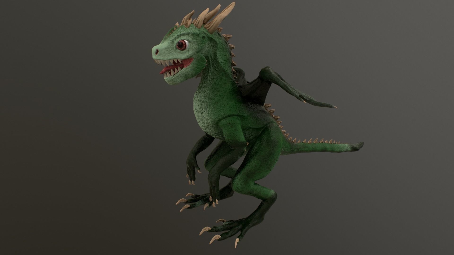 Baby Dragon Low-poly 3D model_16