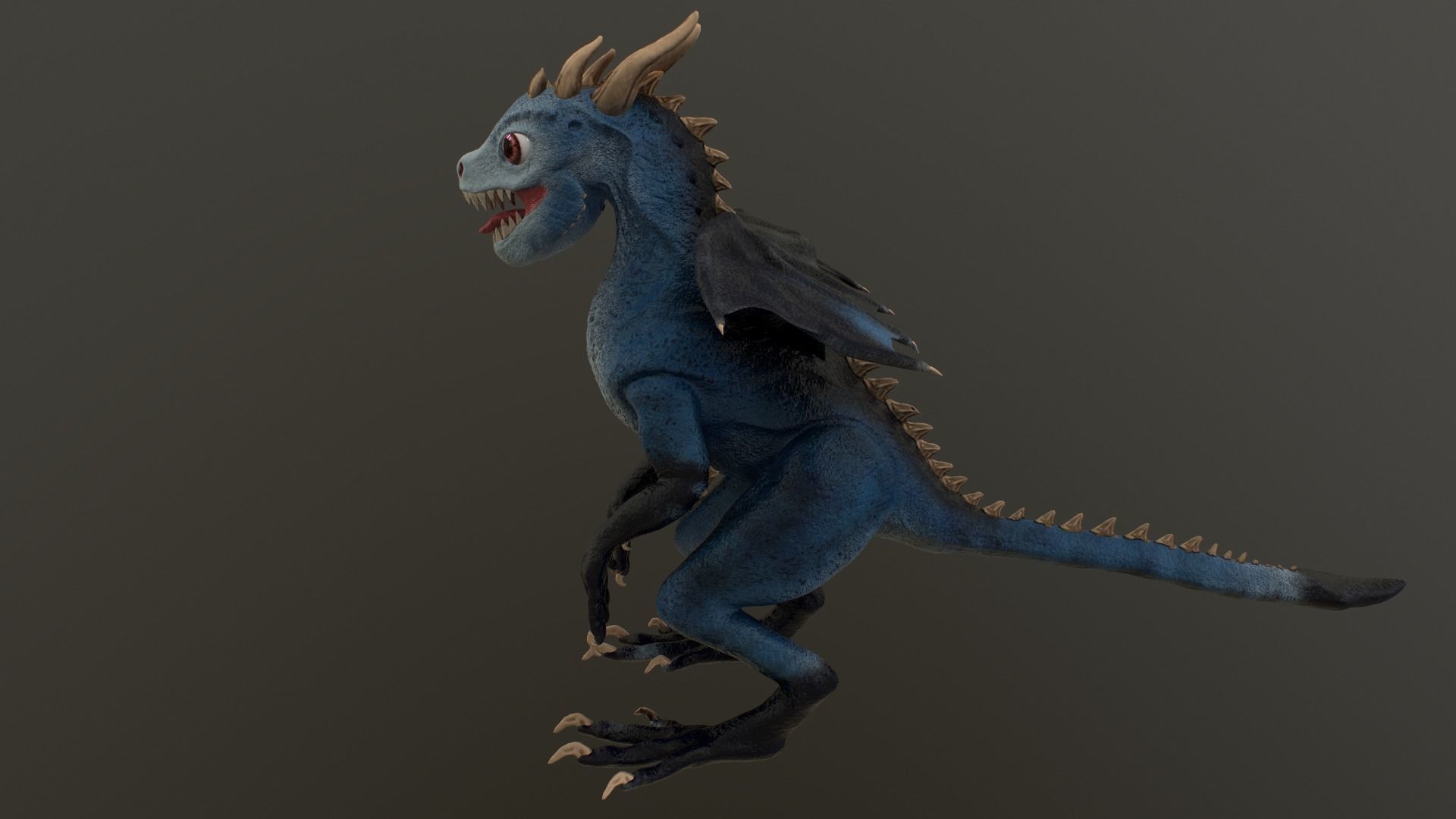 Baby Dragon Low-poly 3D model_9