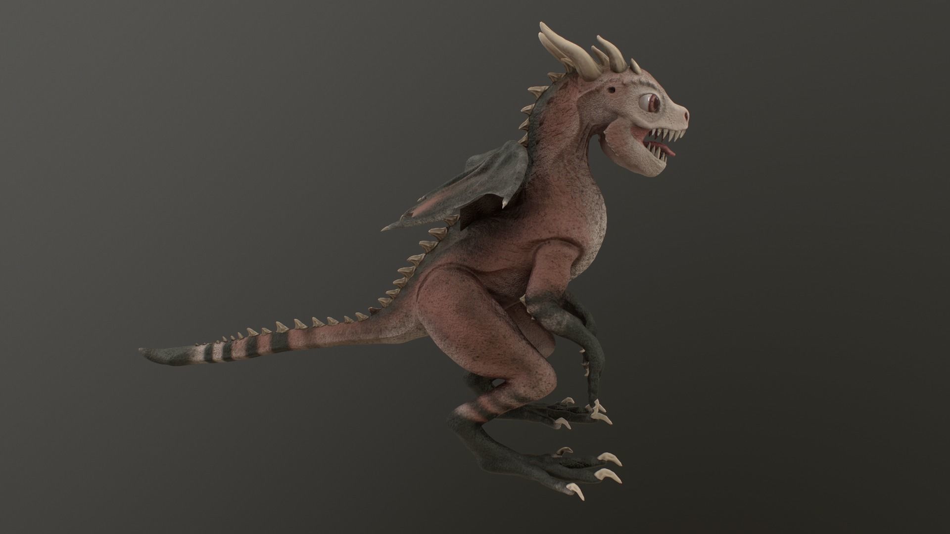 Baby Dragon Low-poly 3D model_29