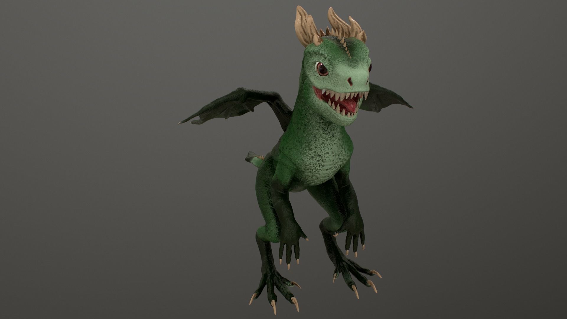 Baby Dragon Low-poly 3D model_17