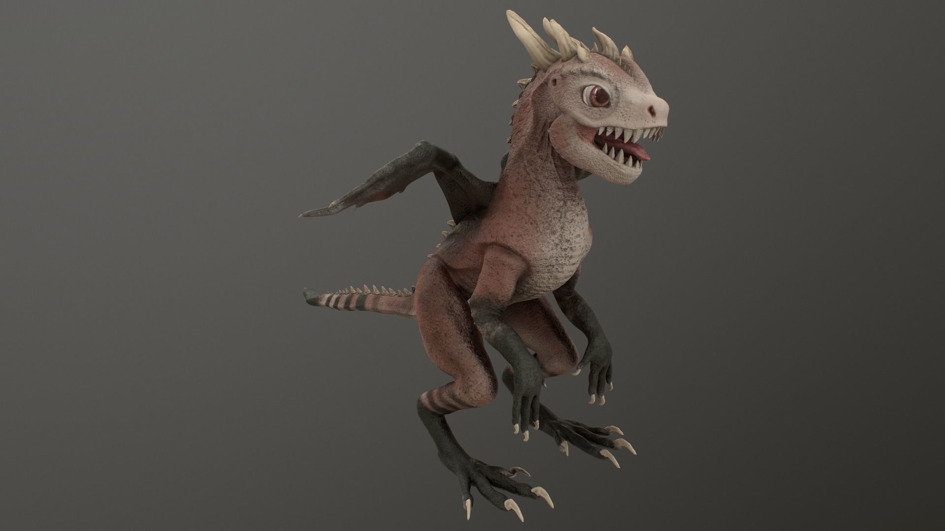 Baby Dragon Low-poly 3D model_28