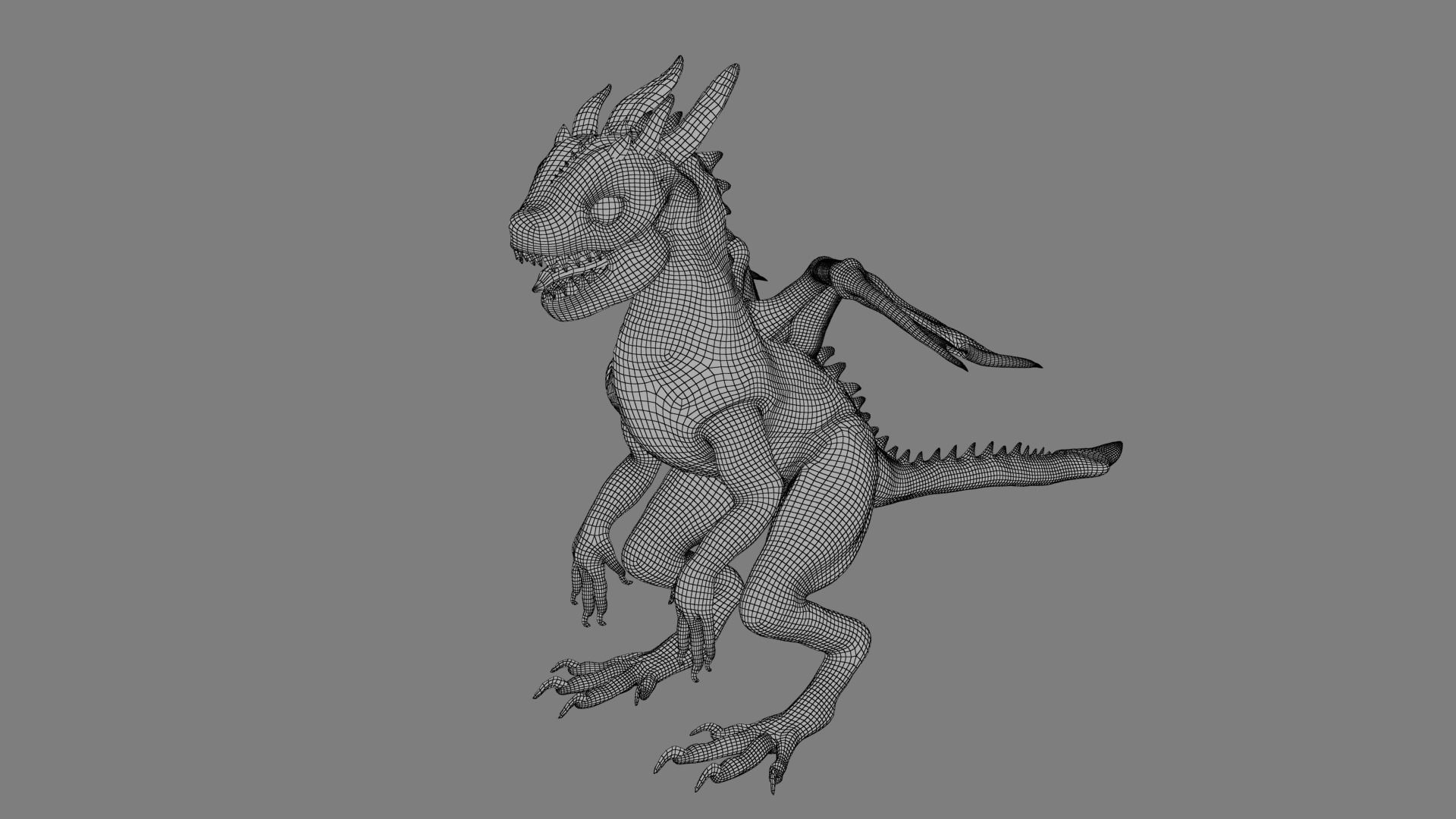 Baby Dragon Low-poly 3D model_43