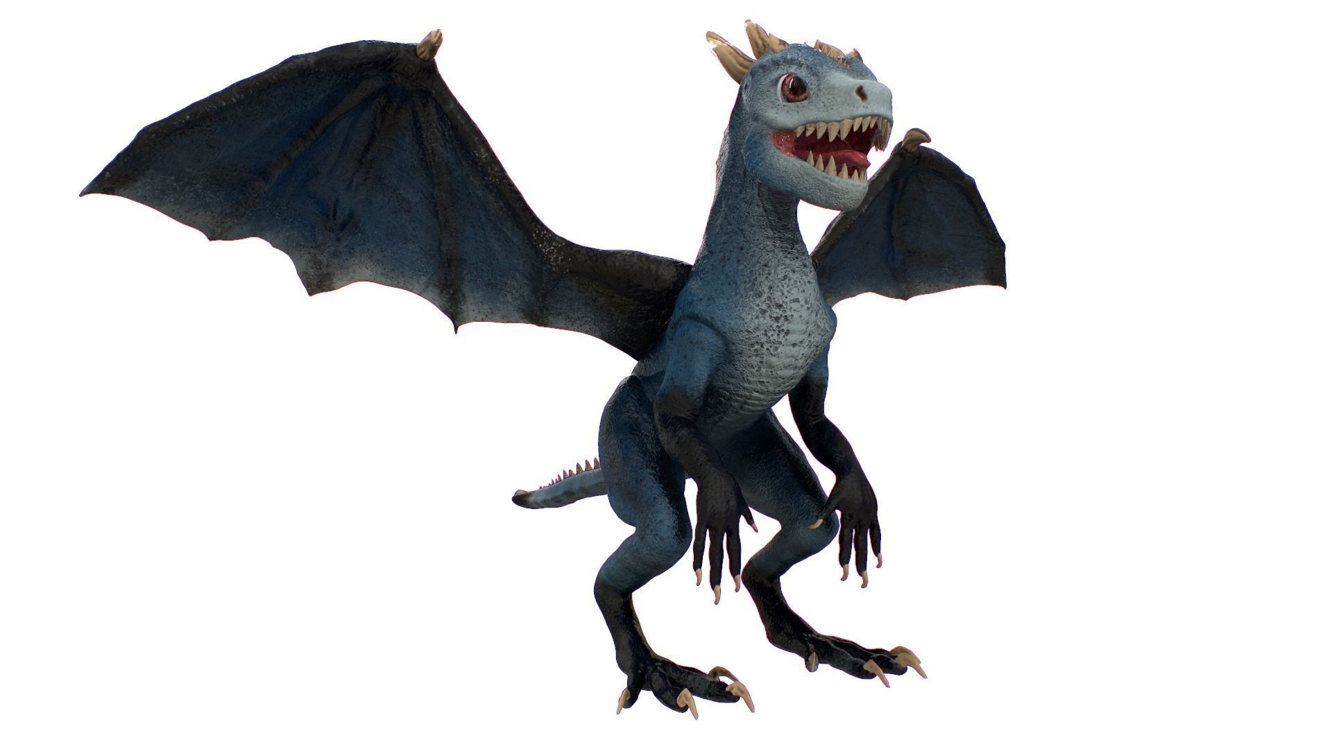 Baby Dragon Low-poly 3D model_8