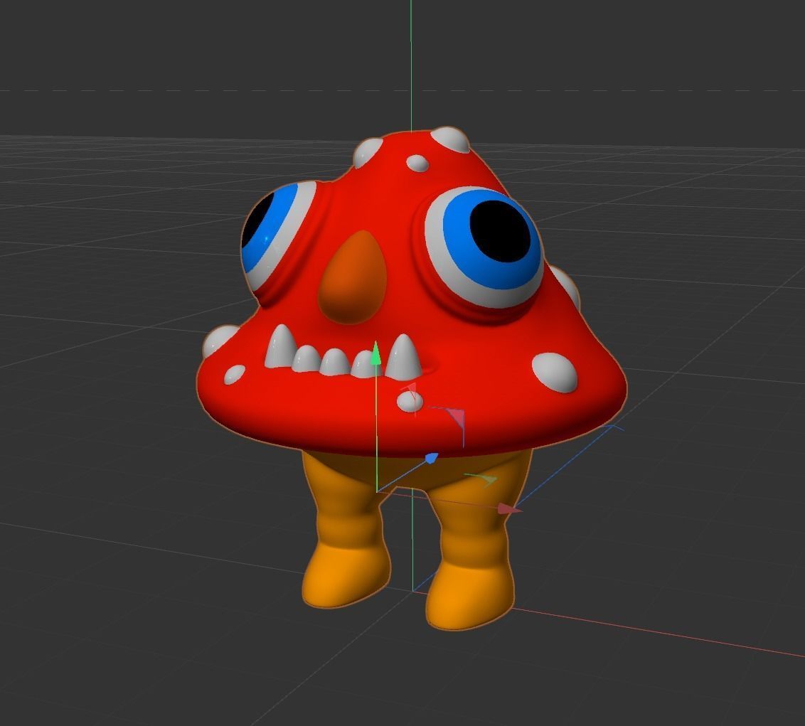 CartoonMushroom mushroom with big eyes Free 3D model_1