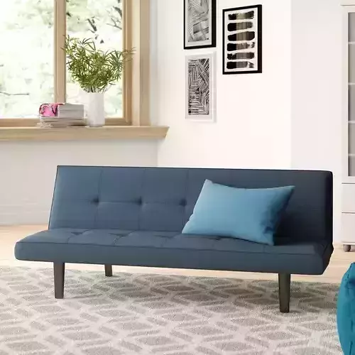 Chantal Faux Leather Armless Sleeper Sofa