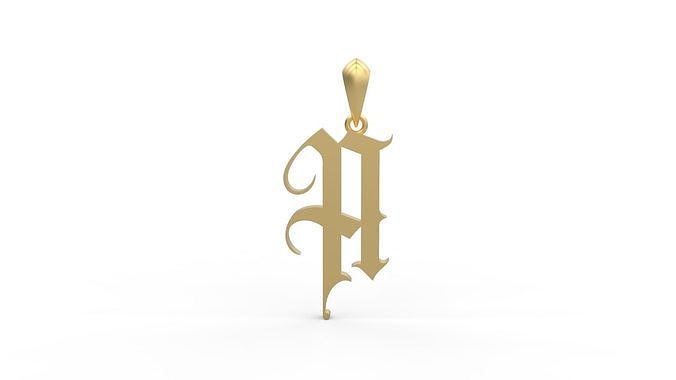 Initial Letters Pendant Angel Wish A 3D print model
