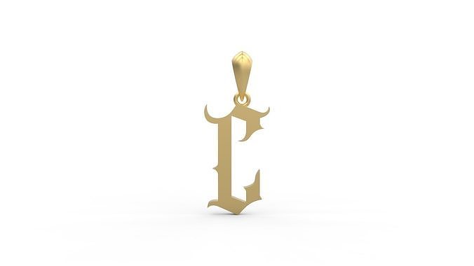 Initial Letters Pendant Angel Wish C 3D print model