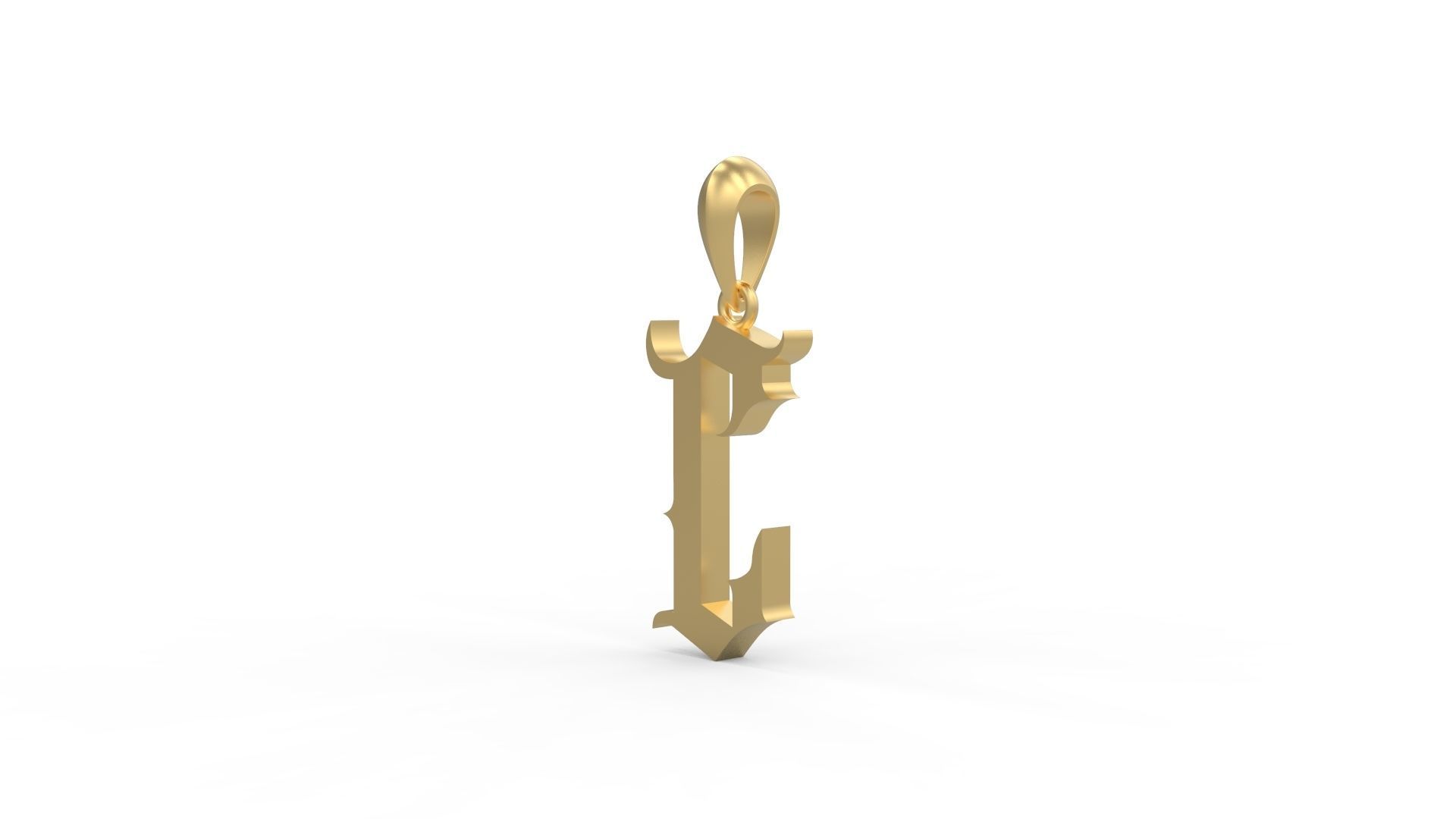 Initial Letters Pendant Angel Wish C 3D print model_1