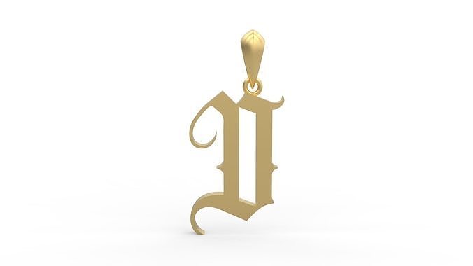 Initial Letters Pendant Angel Wish D 3D print model