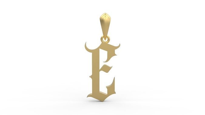 Initial Letters Pendant Angel Wish E 3D print model