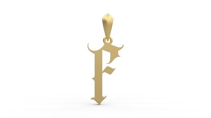 Initial Letters Pendant Angel Wish F 3D print model
