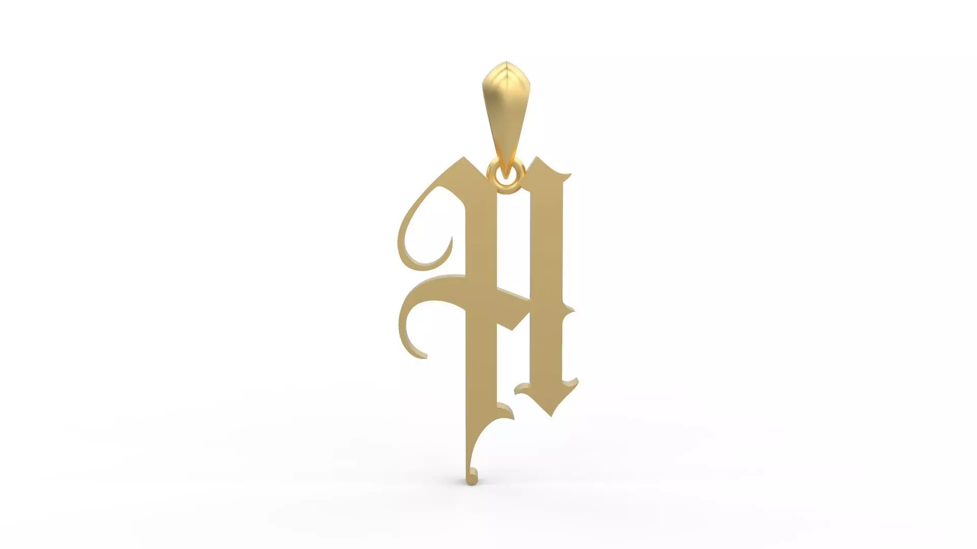 Initial Letters Pendant Angel Wish H 3D print model_0
