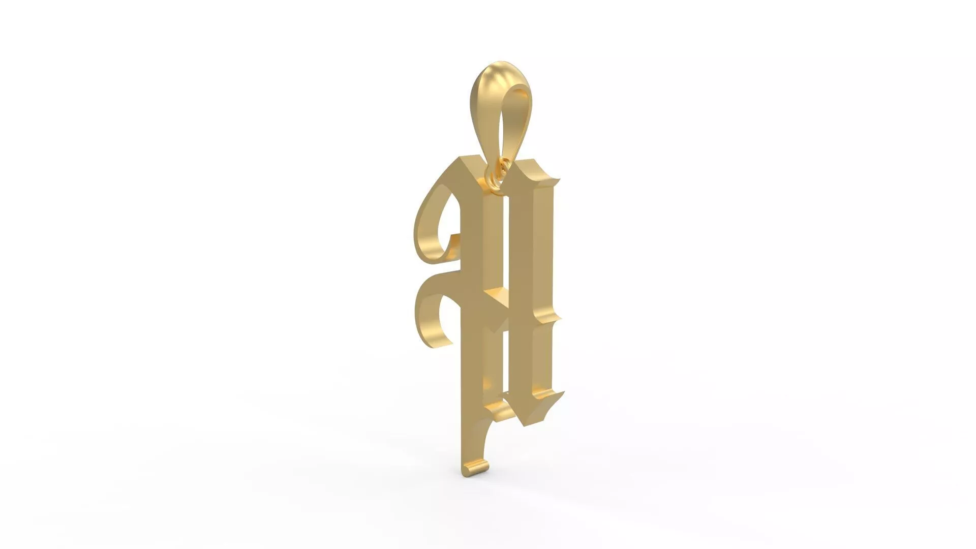 Initial Letters Pendant Angel Wish H 3D print model