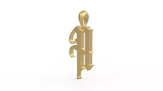 Initial Letters Pendant Angel Wish H