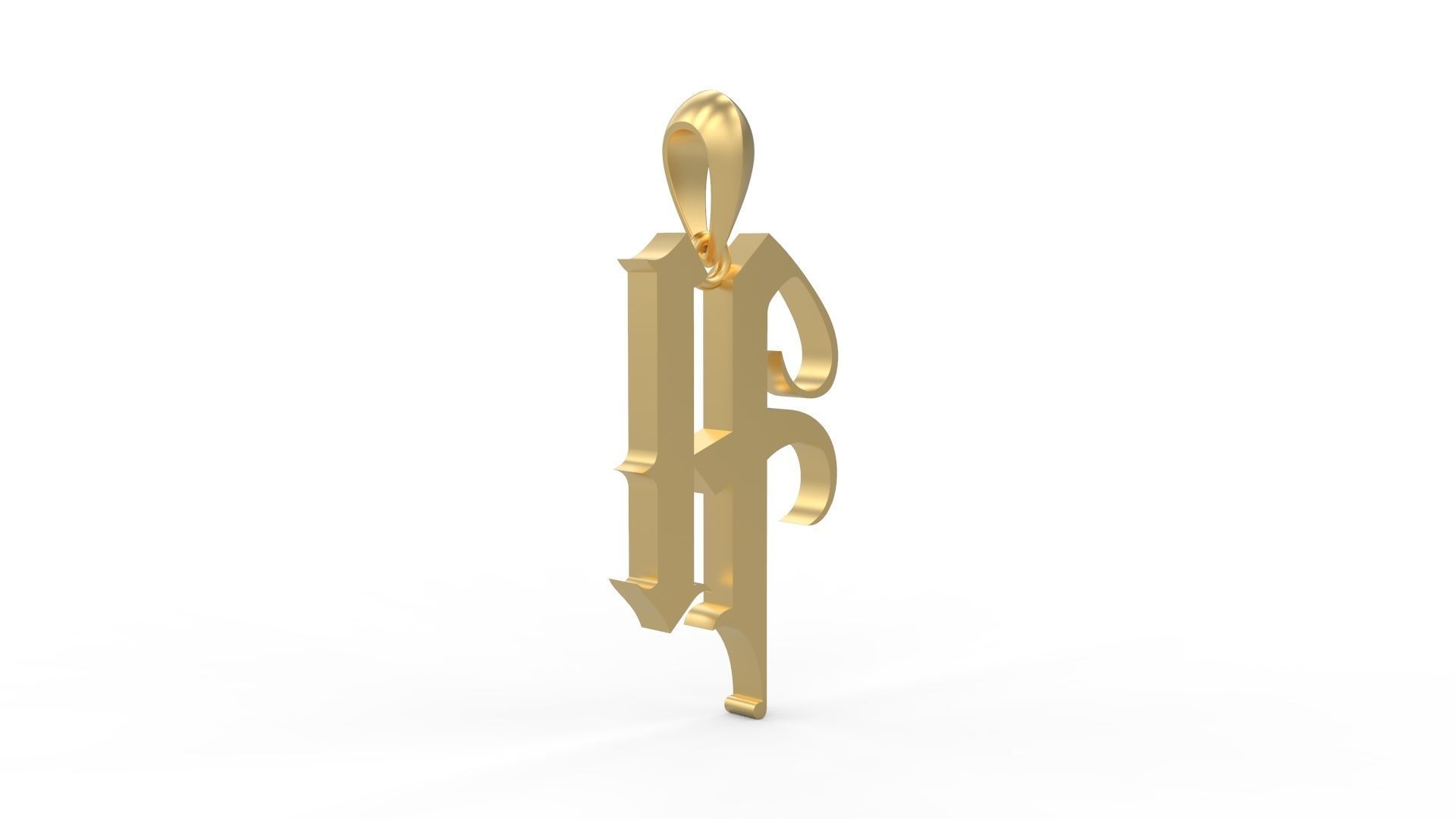 Initial Letters Pendant Angel Wish H 3D print model_3
