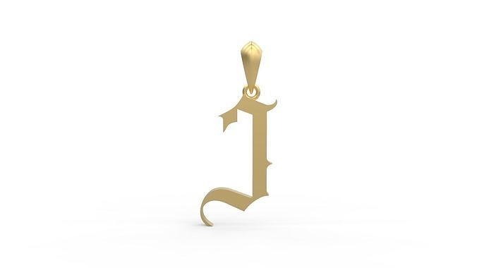 Initial Letters Pendant Angel Wish J 3D print model